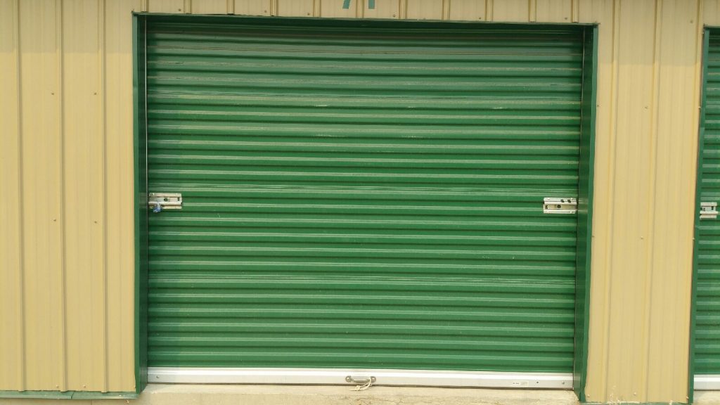 Green Rolling Sheet Metal Door